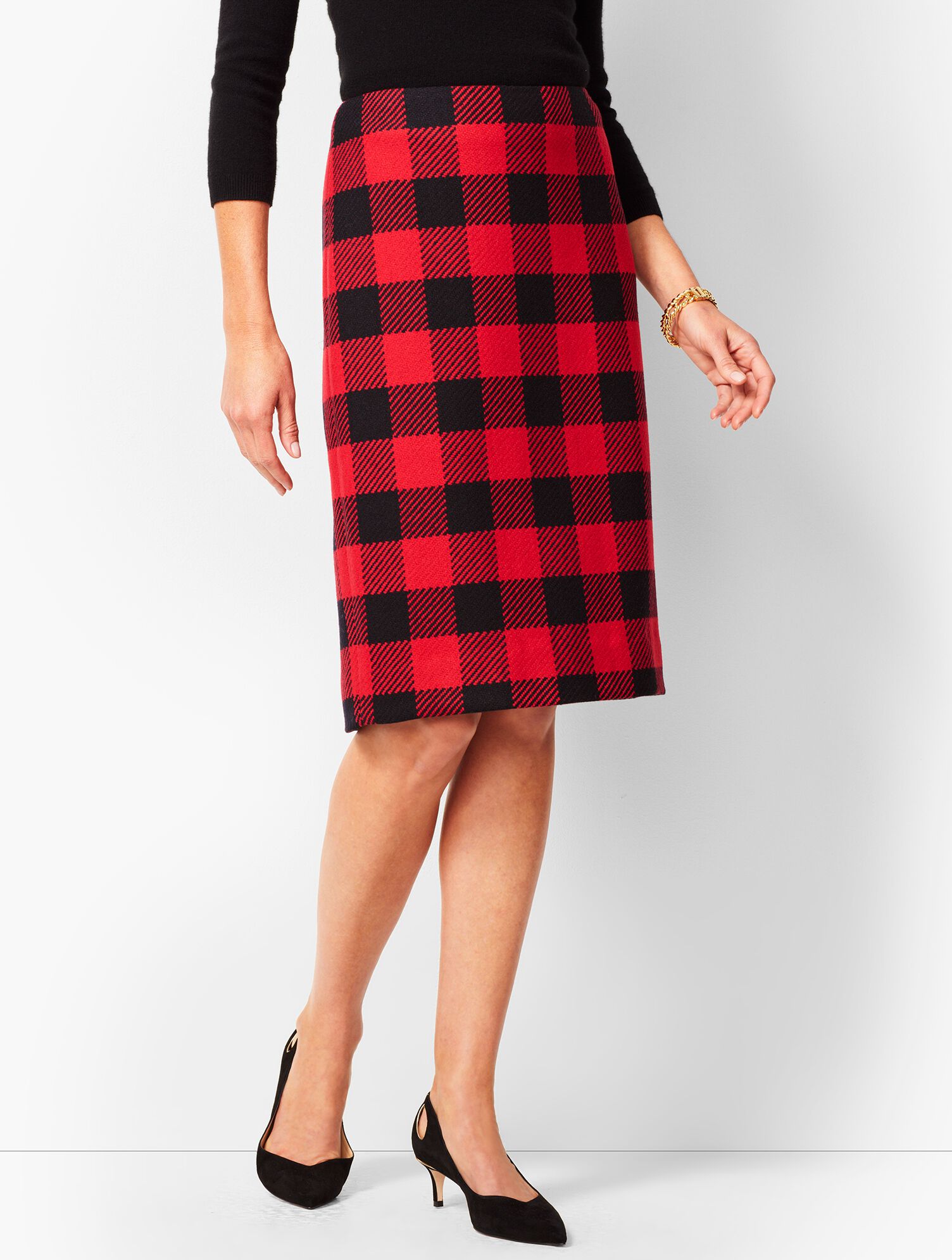 Buffalo-Check Pencil Skirt Talbots