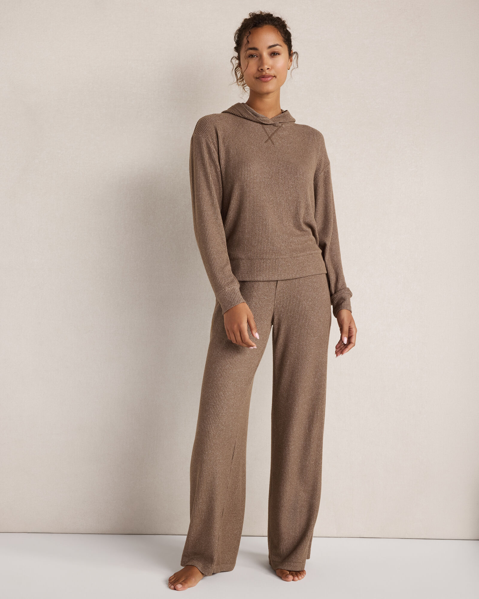 Resti Brushed Rib Knit Drawstring Pants