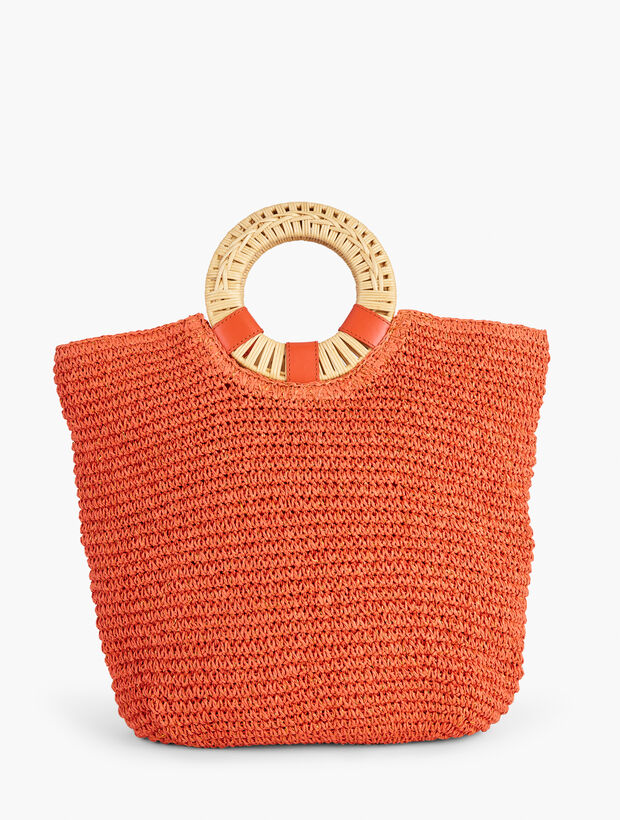 Round Handle Paper Straw Tote
