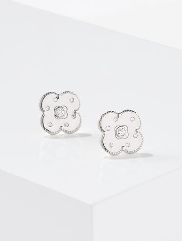 Sterling Silver Lustre Clover Stud Earring