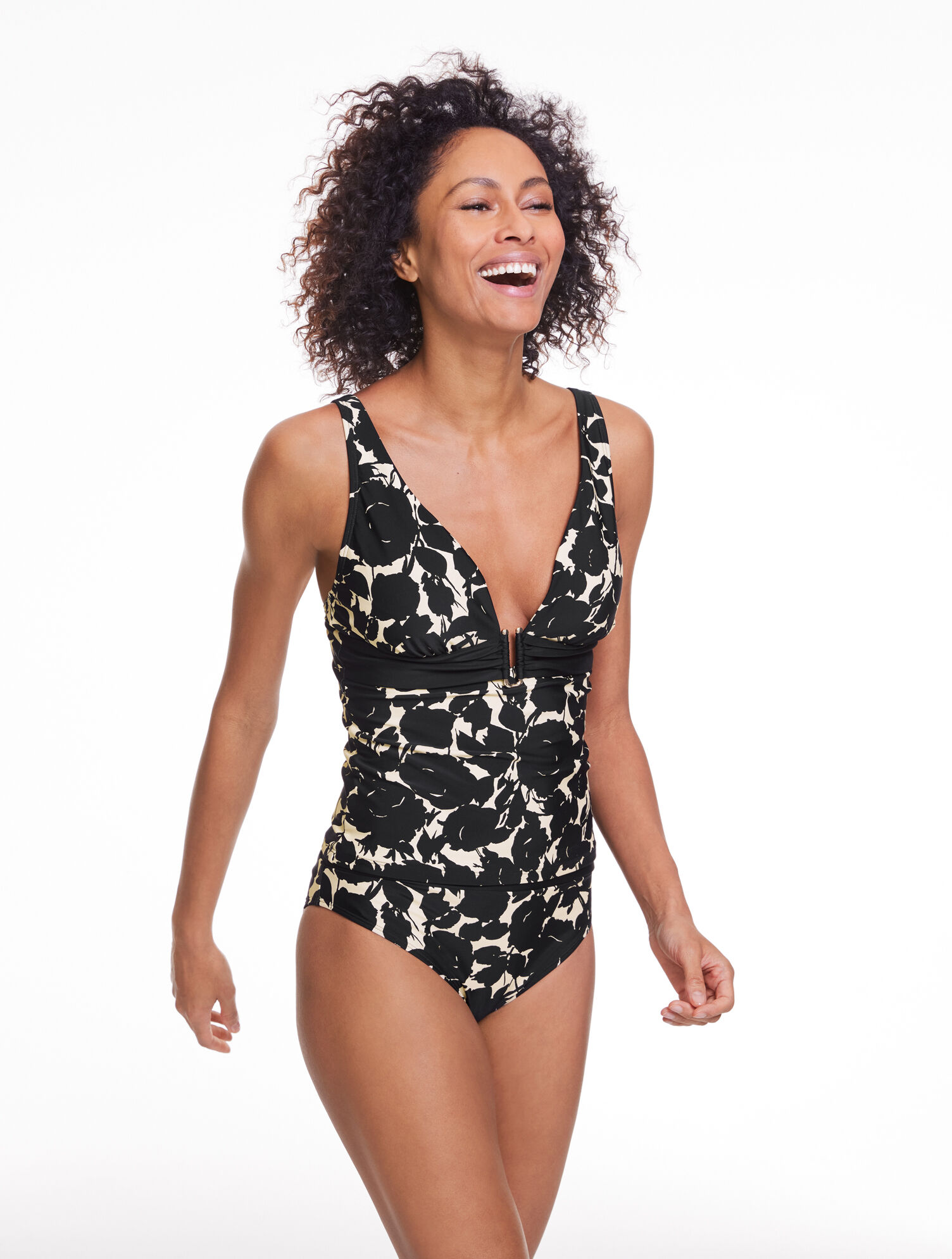 Aqua Club V-Neck Tankini - Capri Rose