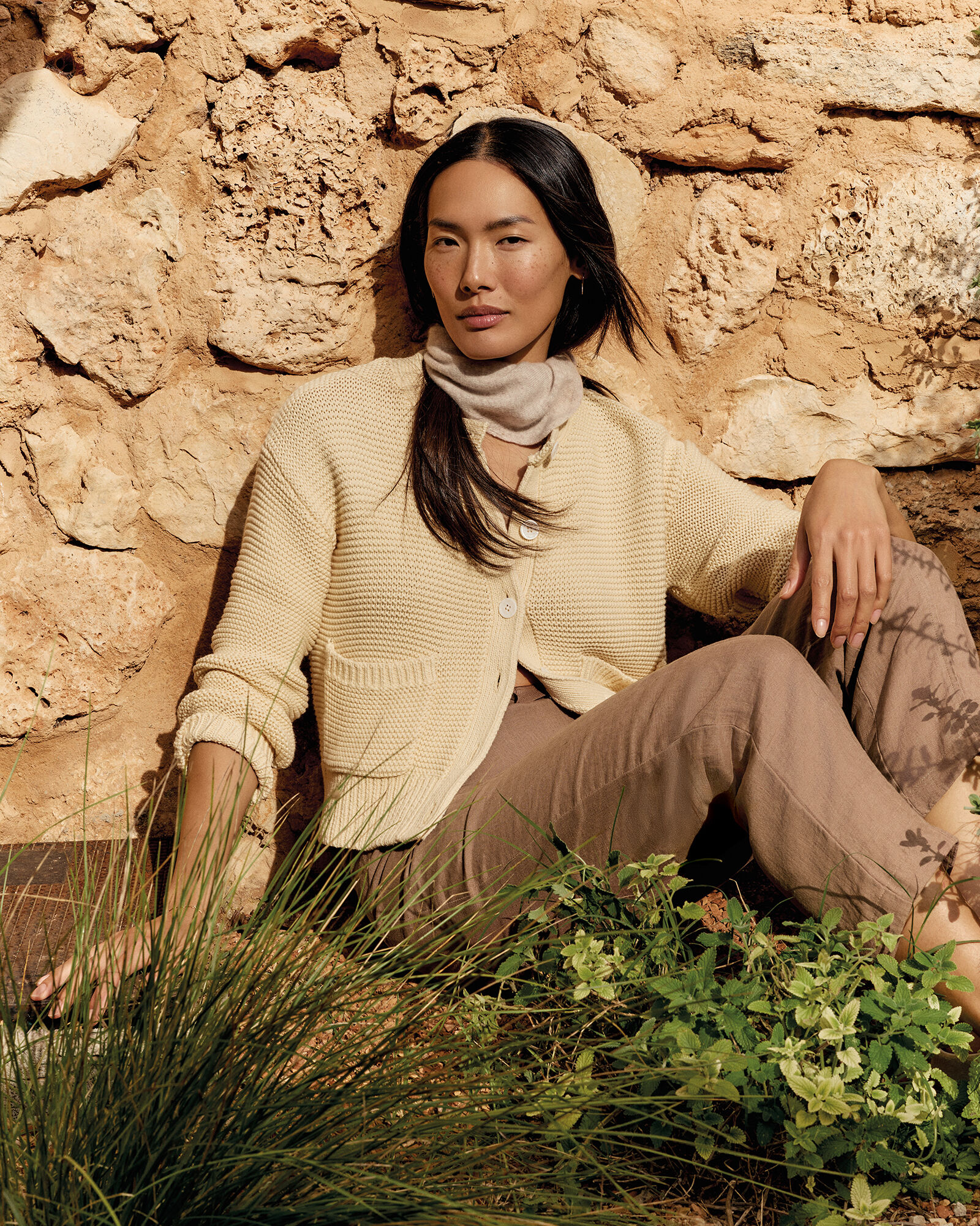 Cotton Link Stitch Cardigan