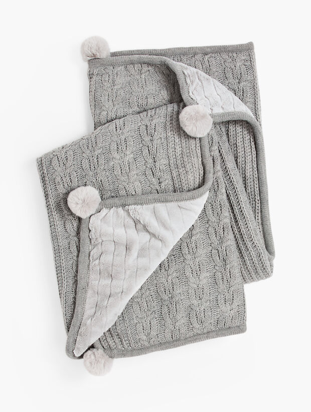 Cable &amp; Faux Fur Throw