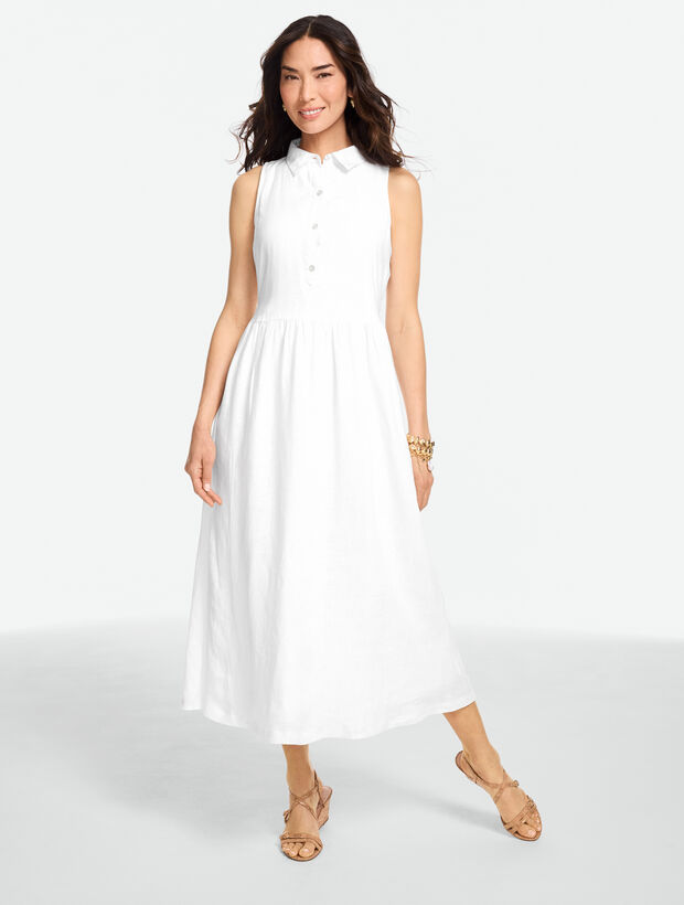 Sleeveless Linen Shirtdress