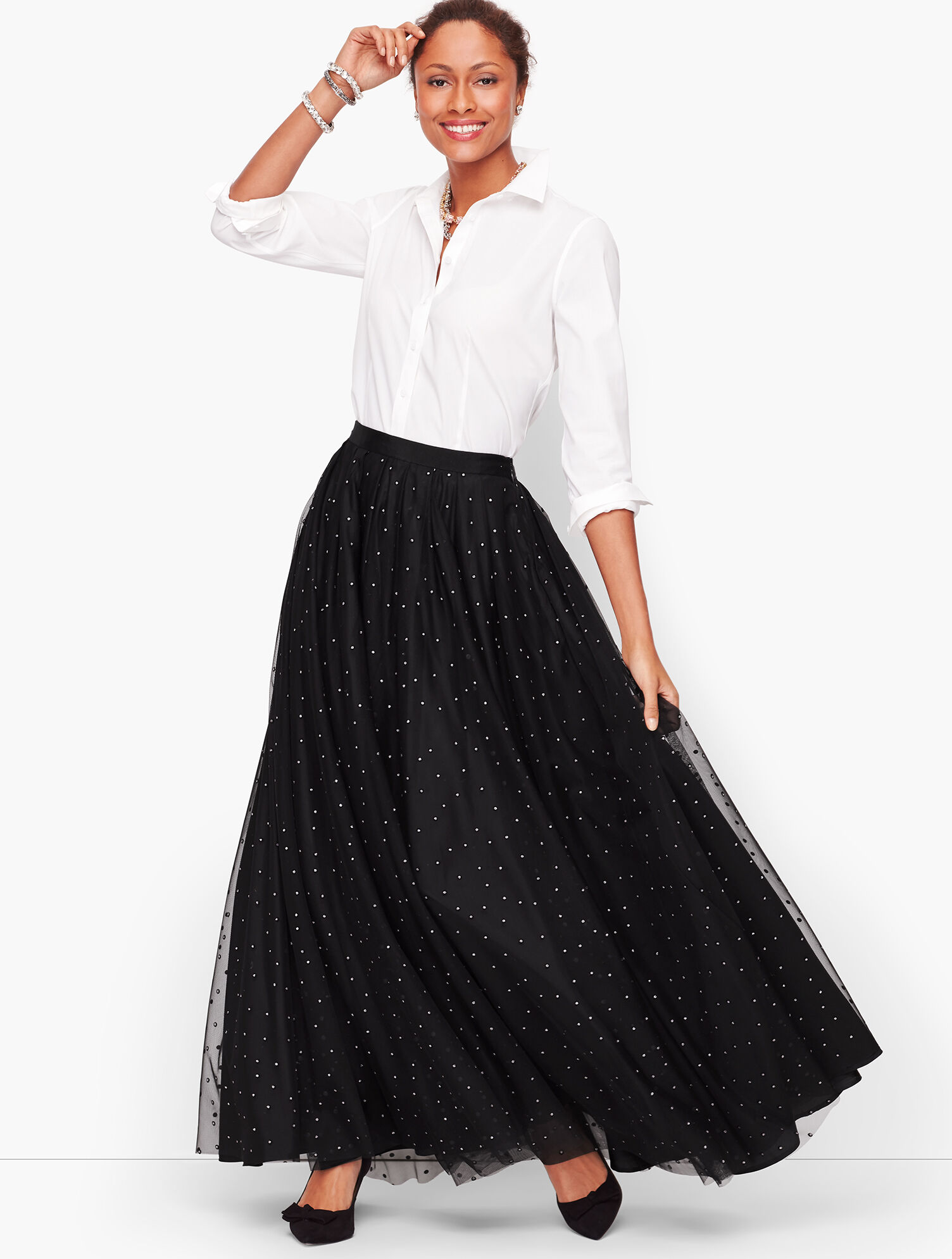 Dot Mesh Ballgown Skirt