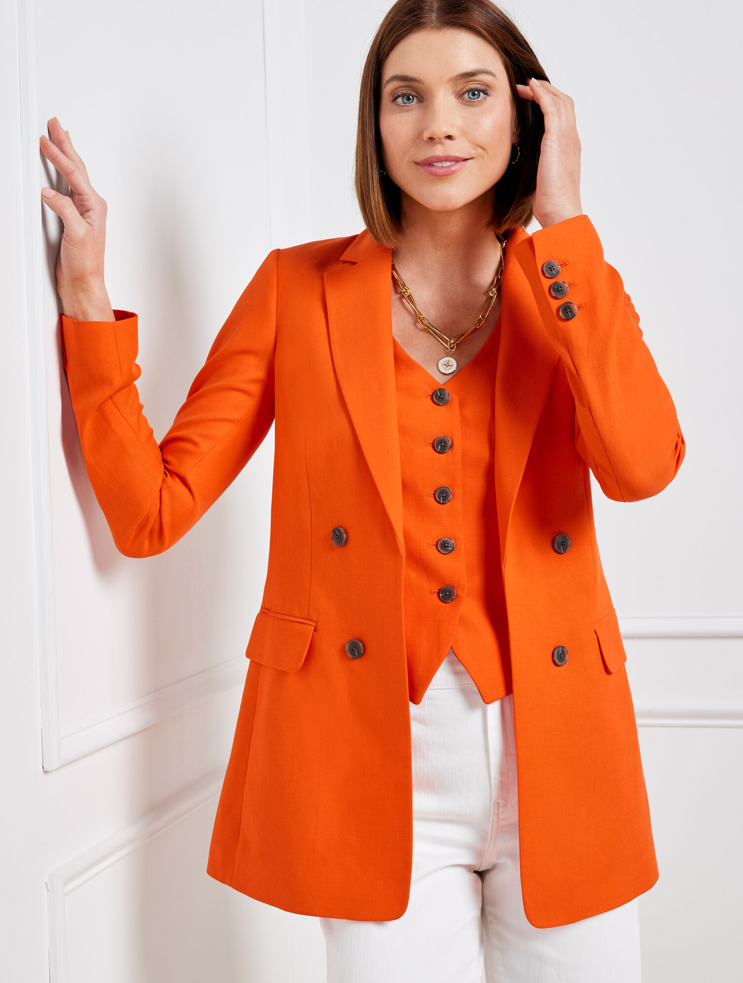 Linen Blend Slub Blazer