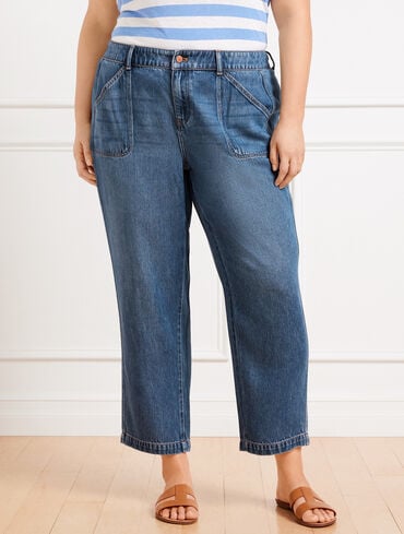 Summerweight Straight Ankle Jeans - Franklin Wash