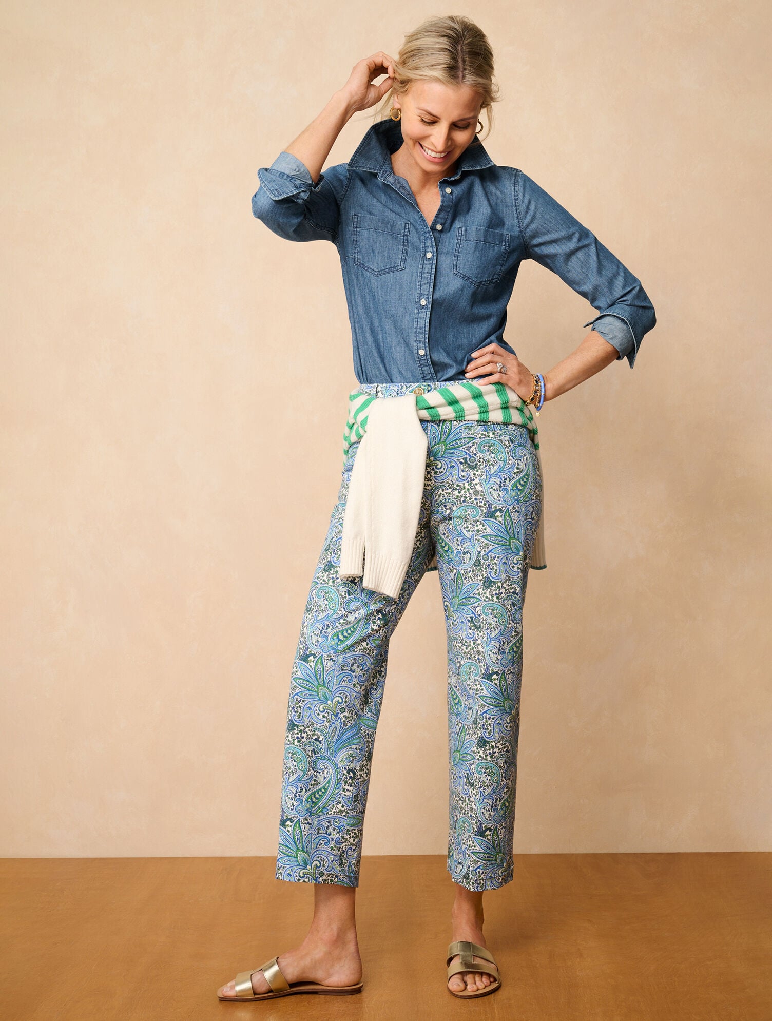 Straight Crop Pants - Heritage Paisley