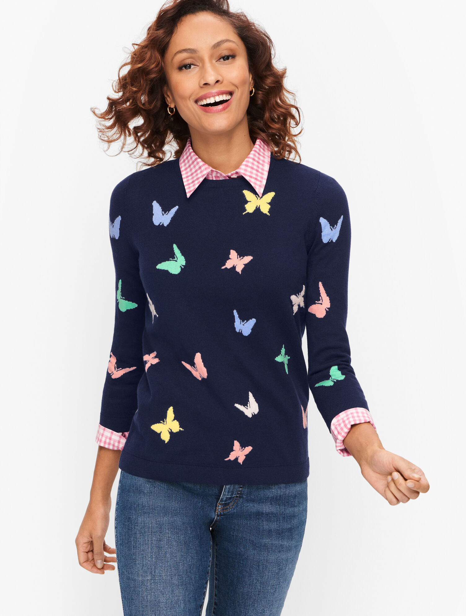 Jacquard Butterfly Sweater | Talbots