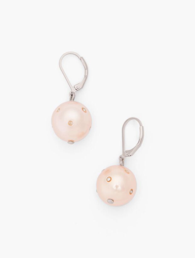 Champagne Pearl Hoop Earrings