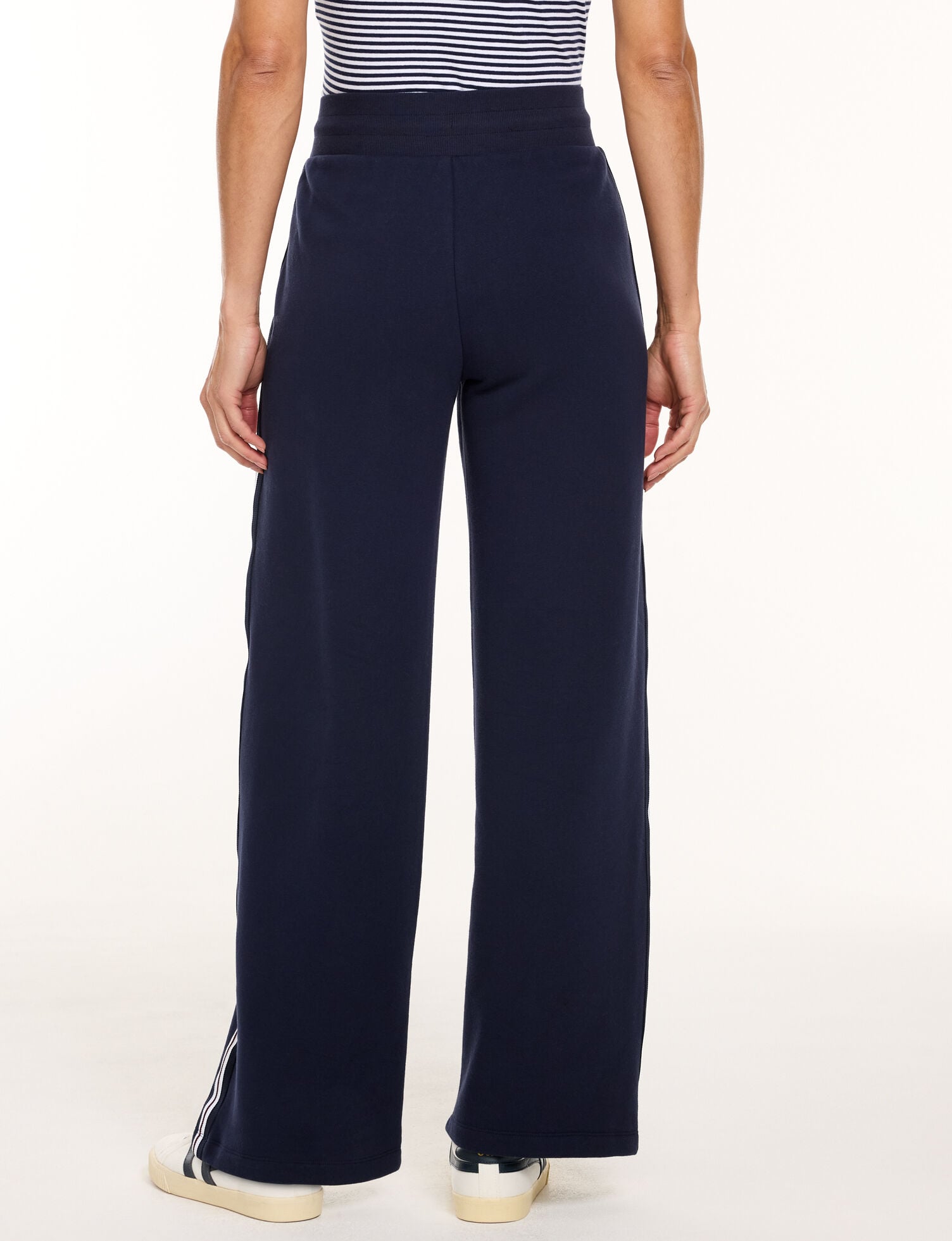 Cozy Fleece Wide Leg Pants - Side Stripe