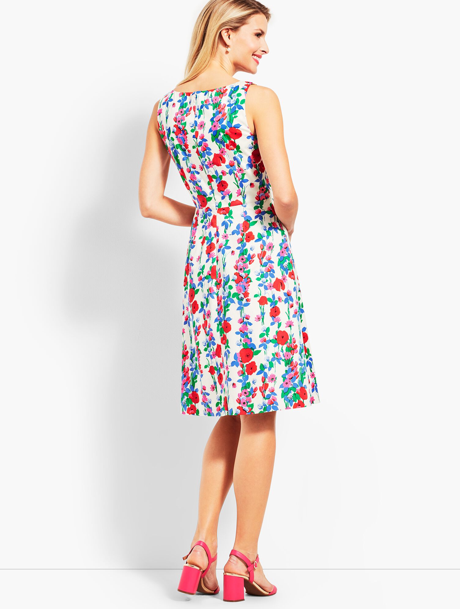 Trellis Floral Fit-and-Flare Dress
