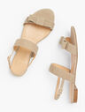 Keri Stitched-Bow Sandals - Suede