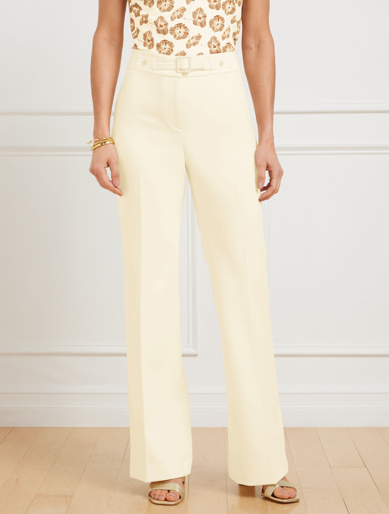 Flare Leg Belted Twill Pants - image 3