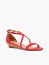 Capri Cross-Strap Mini-Wedge Sandals - Suede