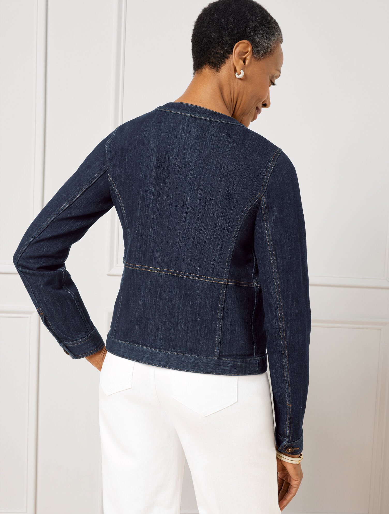 Collarless Jean Jacket - Indigo | Talbots