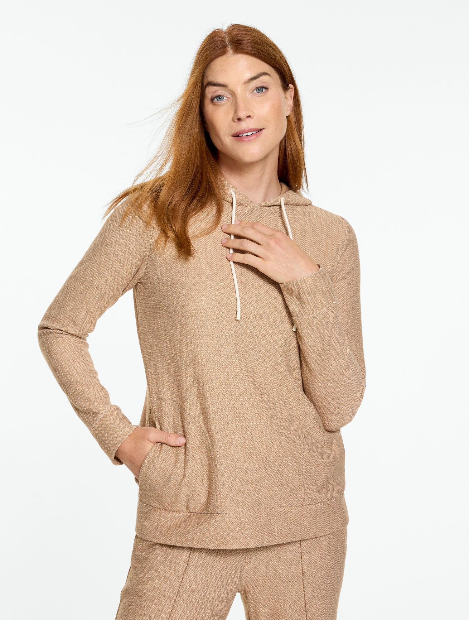 Textured Herringbone Hoodie