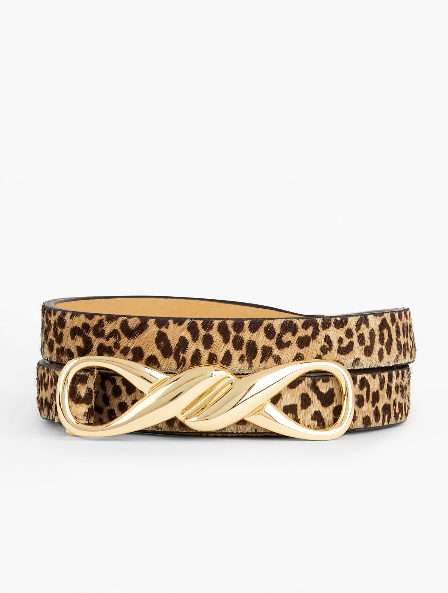 Gemelli Buckle Belt - Leopard Calf Hair | Talbots display picture 1