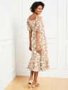 Silhouette Blooms Puff Sleeve Poplin Midi Dress