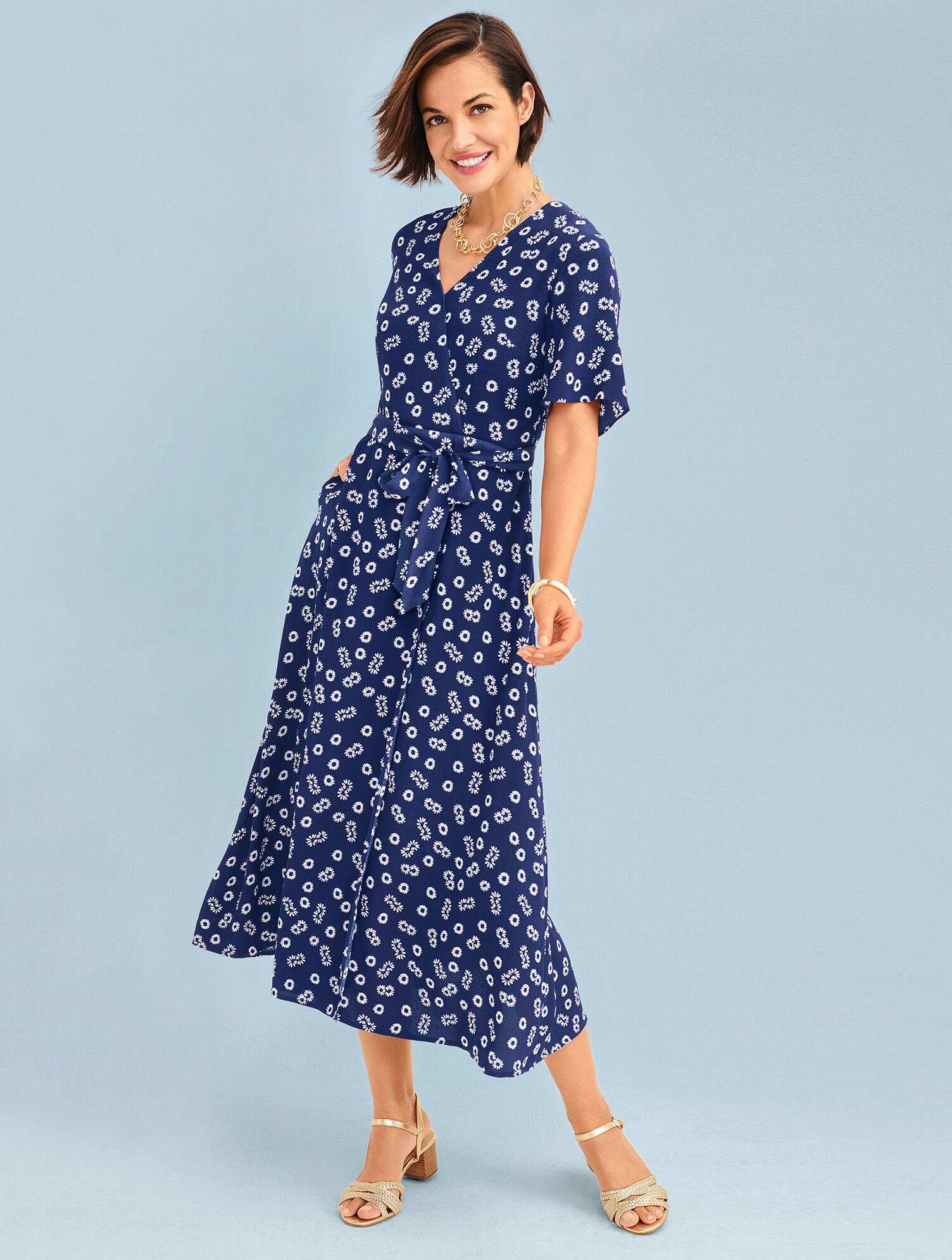 Daisy Wrap Midi Dress | Talbots