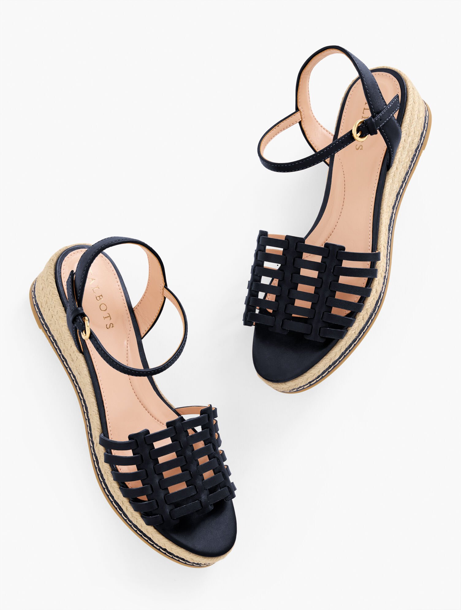 Pamela Woven Nappa Wedge Sandals