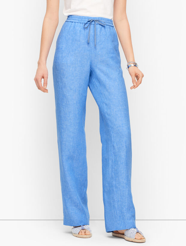 Washed Linen Wide Leg Pants