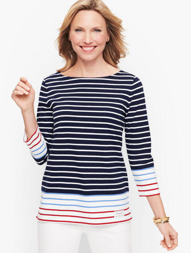 Authentic Talbots Tee - Colorblock Stripe