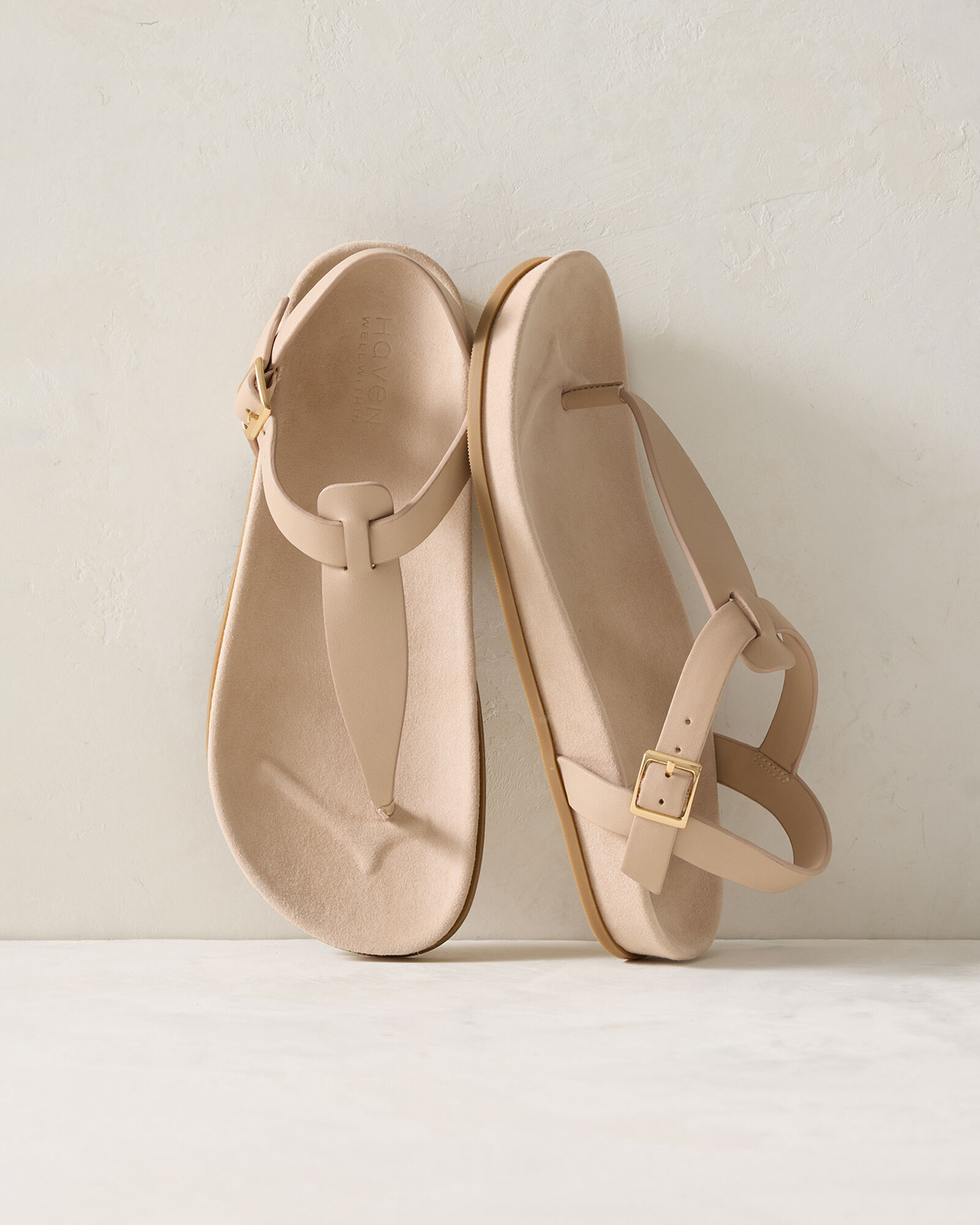 Leather and Suede Thong Sandal - image 1