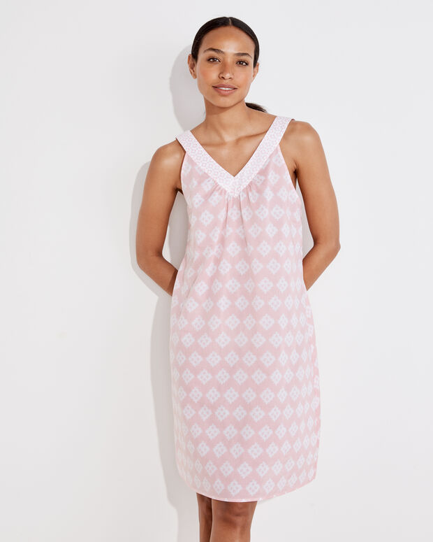 Organic Cotton Lawn Ikat Sleep Dress