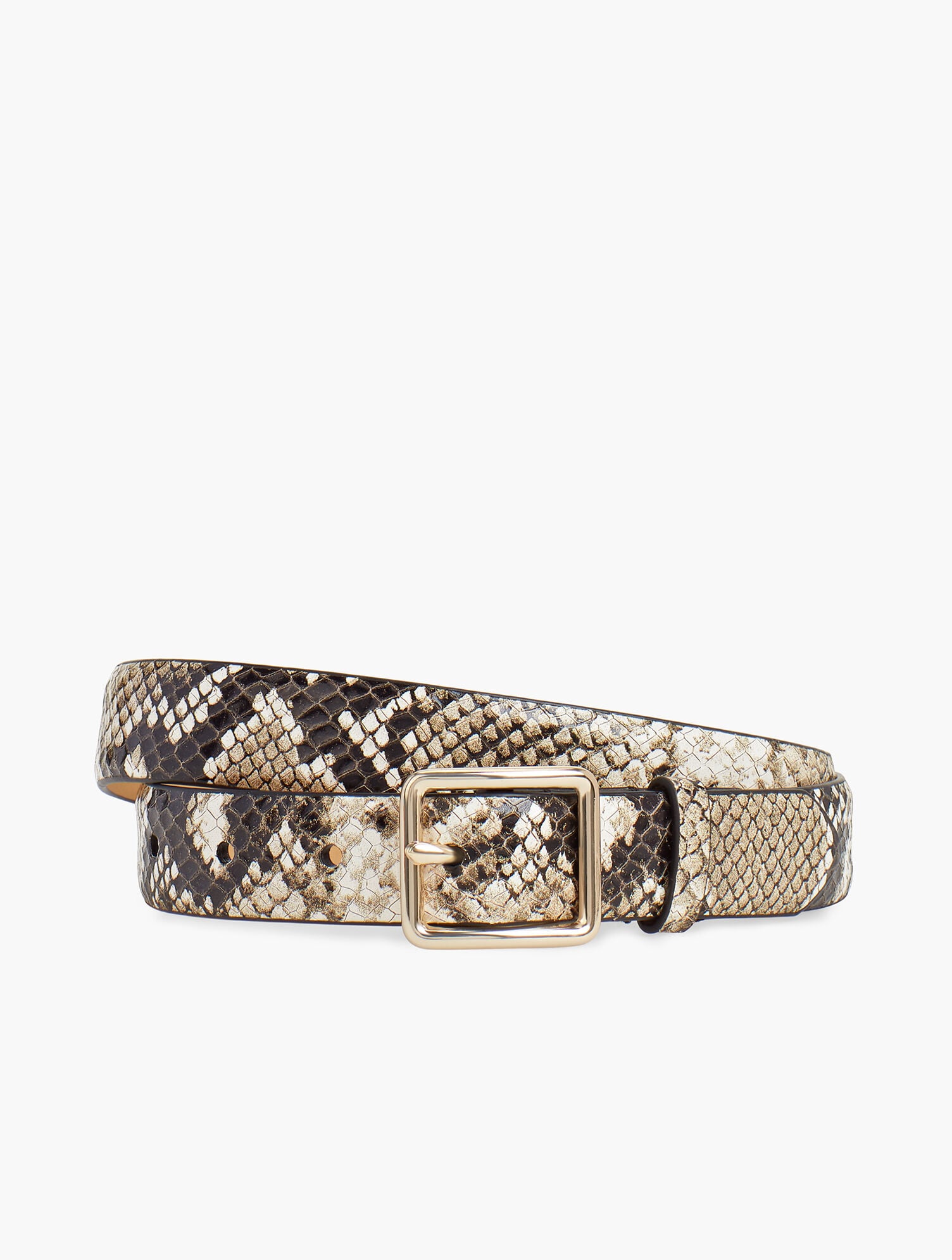 CARLISLE BELT SKINNY GRAY SNAKESKIN GOLD TONE BUCKLE Size M Snakeskin belt Carlisle New | Mercari main image 3