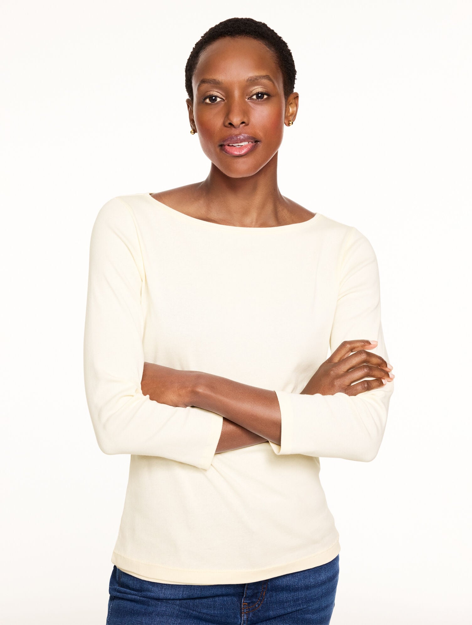 Solid Bateau Neck Tee Pima Cotton - image 2