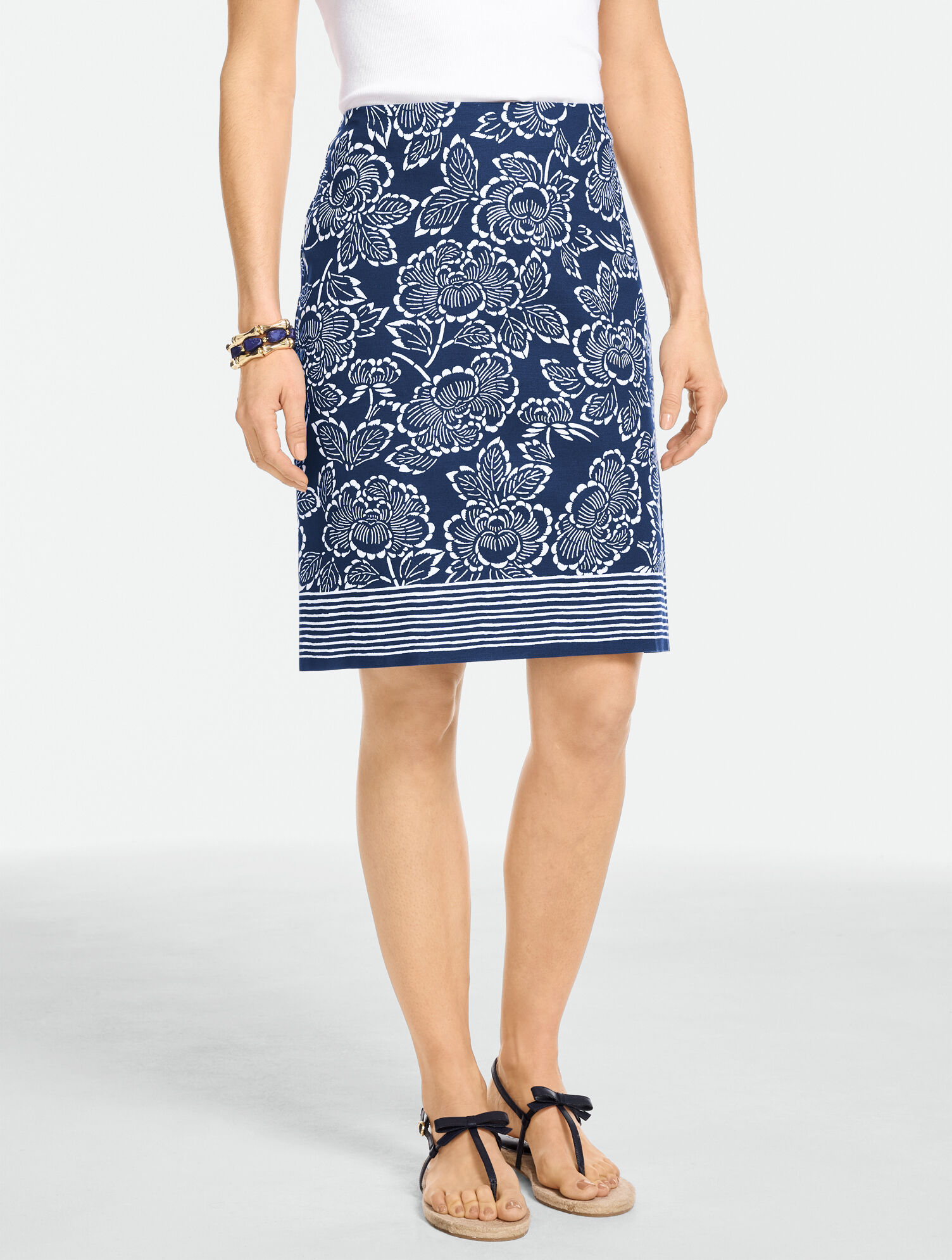 Canvas A-Line Skirt - Block Floral