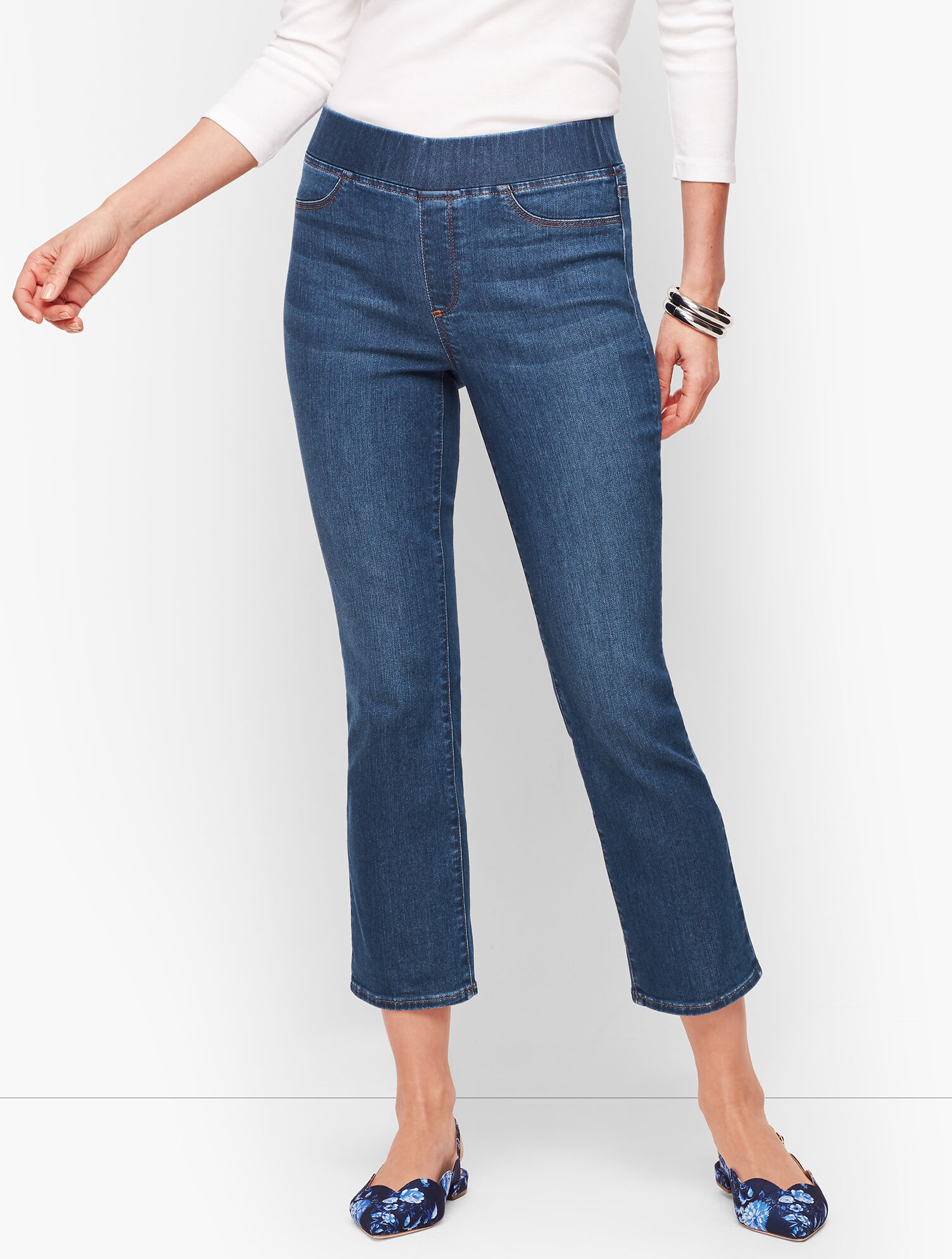 Sculpt Crop Flare Jeans Maya Blue Wash Talbots