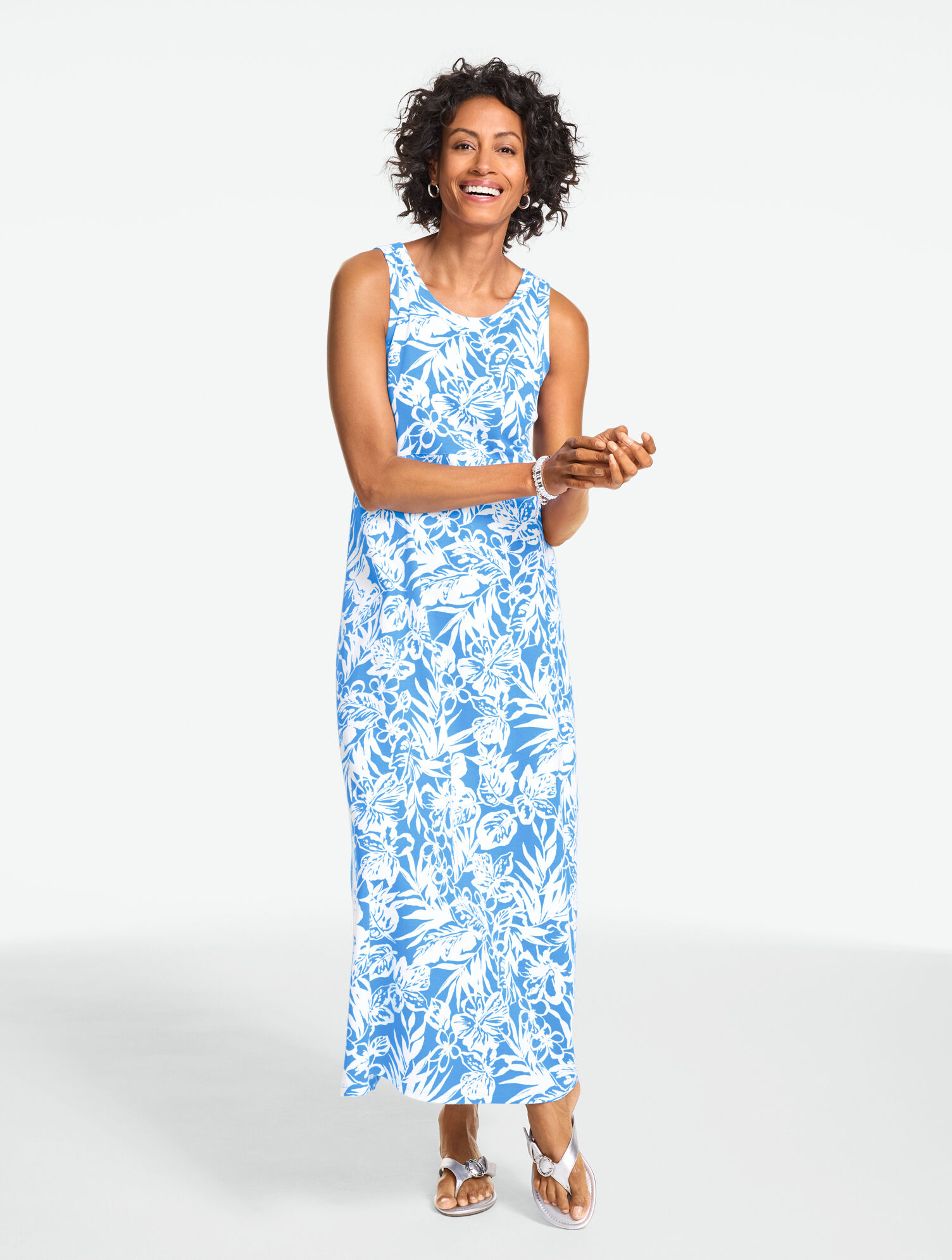 Sleeveless Jersey Dress - Tropical Hibiscus