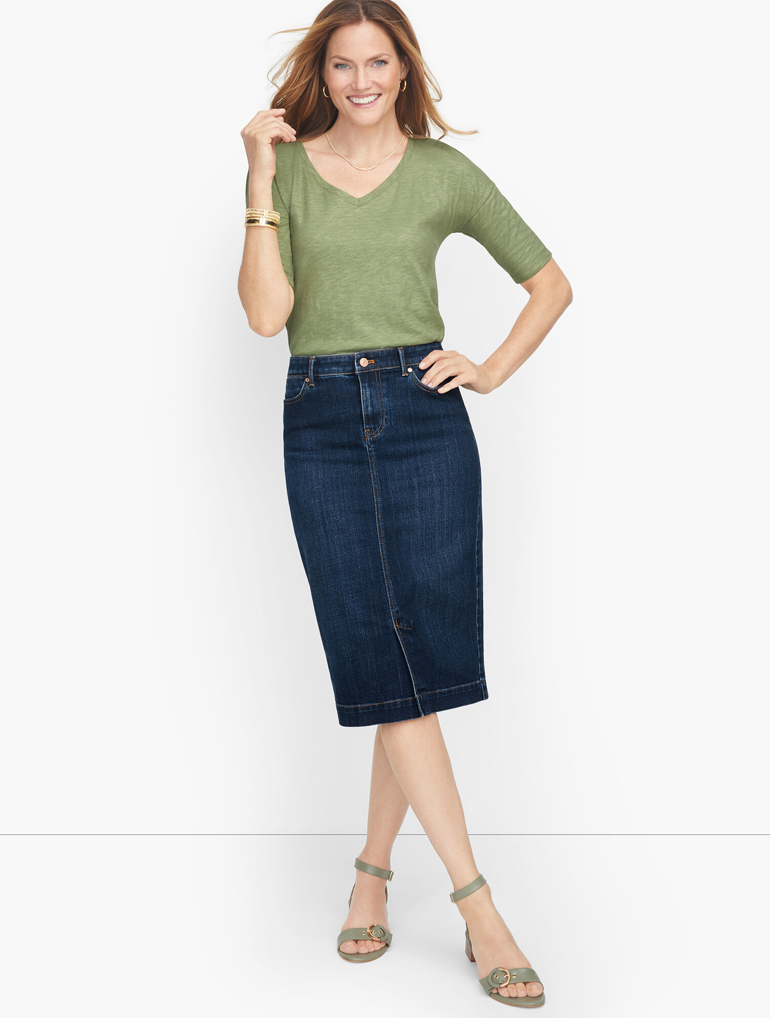Denim Pencil Skirt