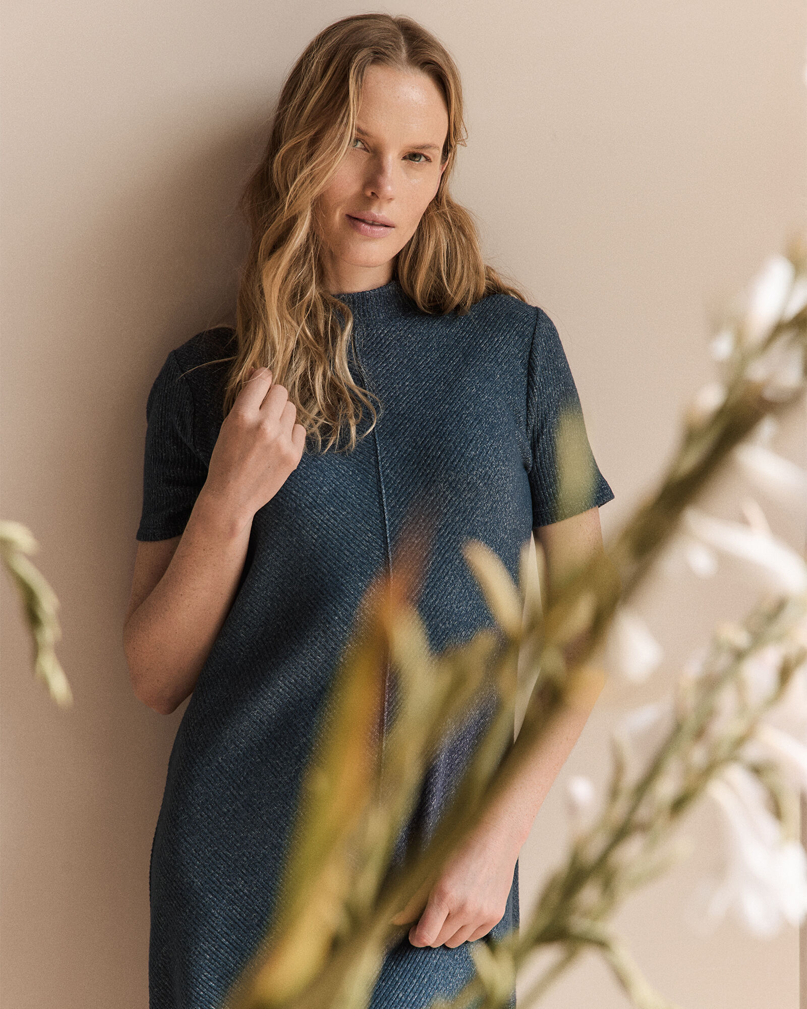 Sweater Knit Chevron Midi Dress