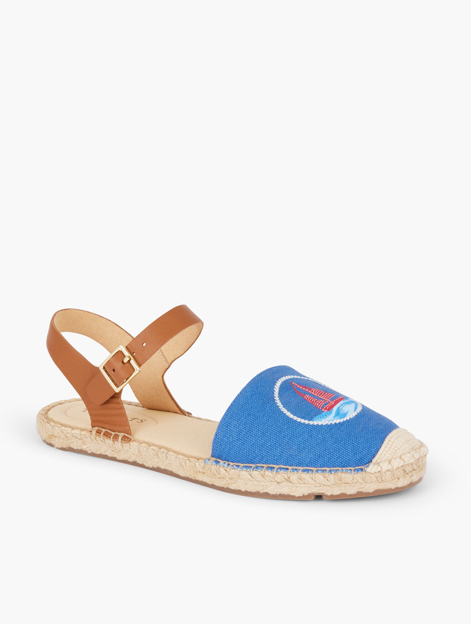 Izzy Embroidered Espadrille Flats - Sailboat | Talbots display picture 2