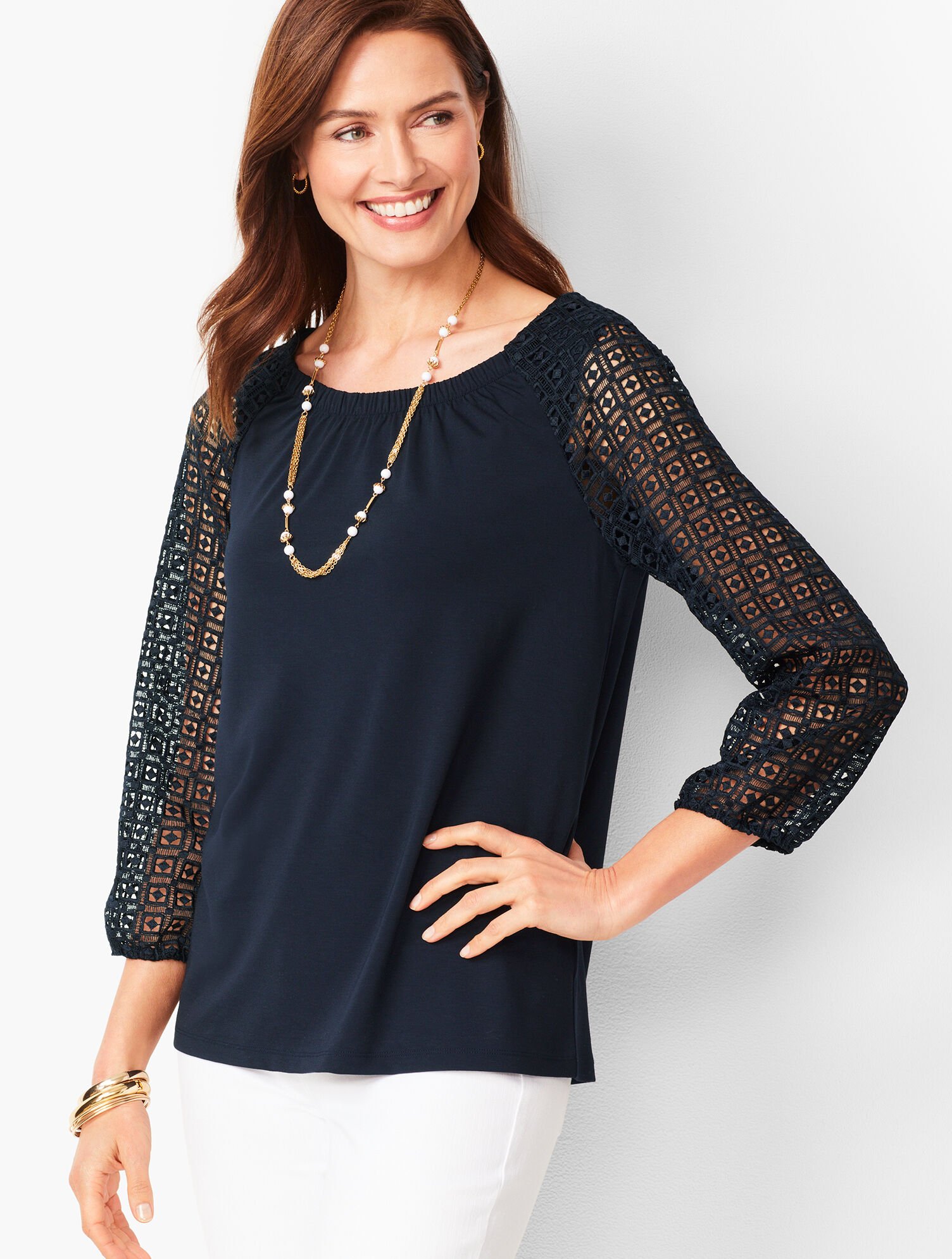 talbots lace tops