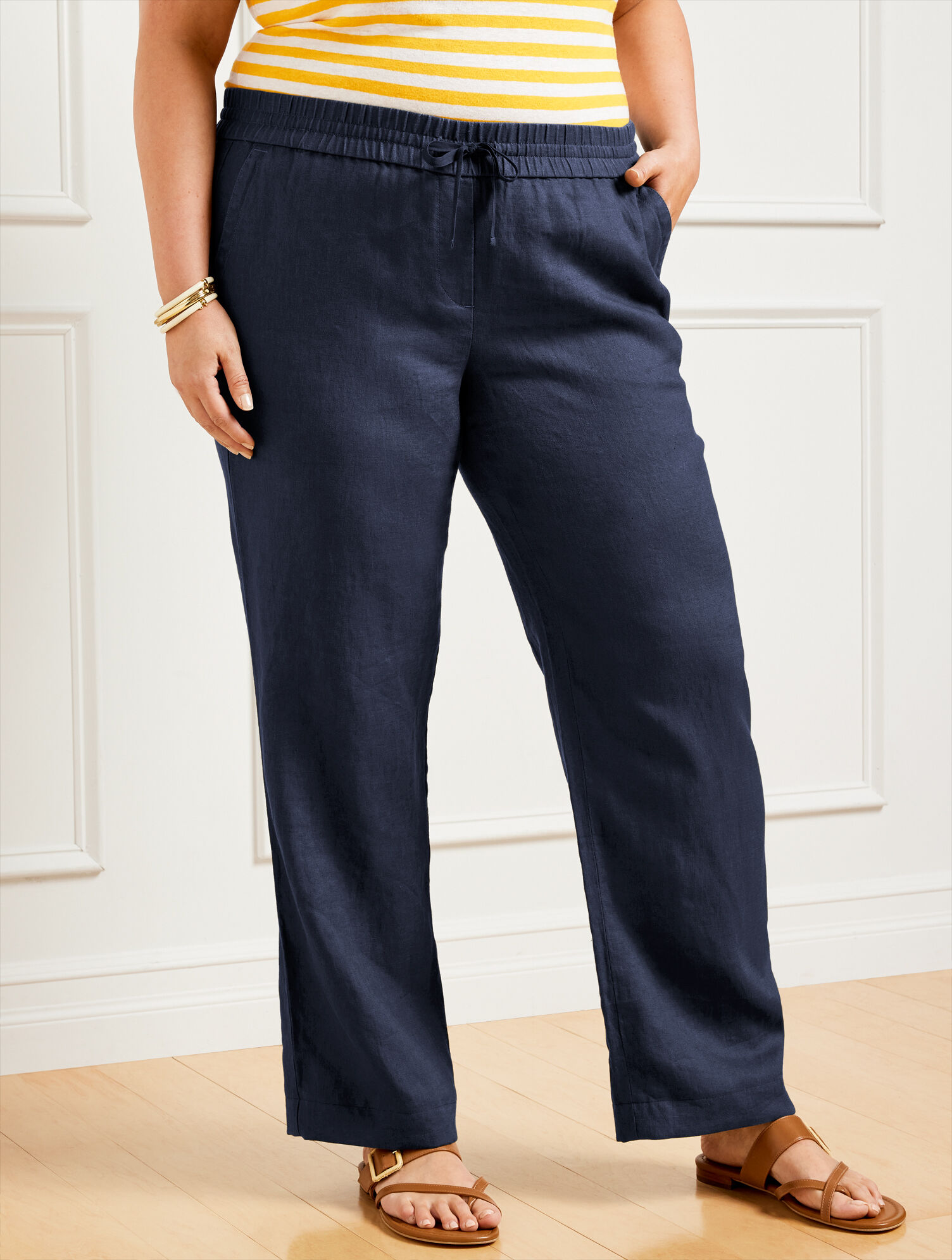 Washed Linen Wide Leg Pants