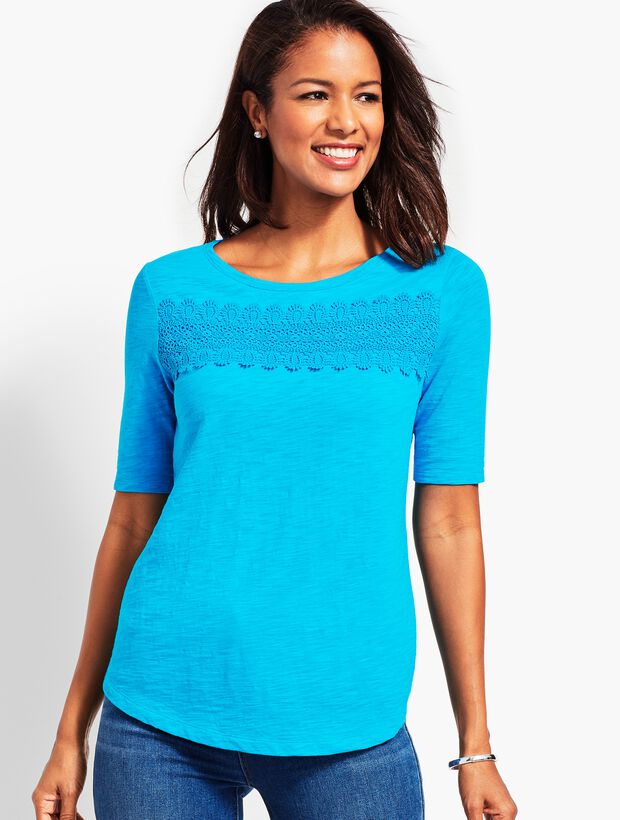 Charleston Lace Boatneck Tee