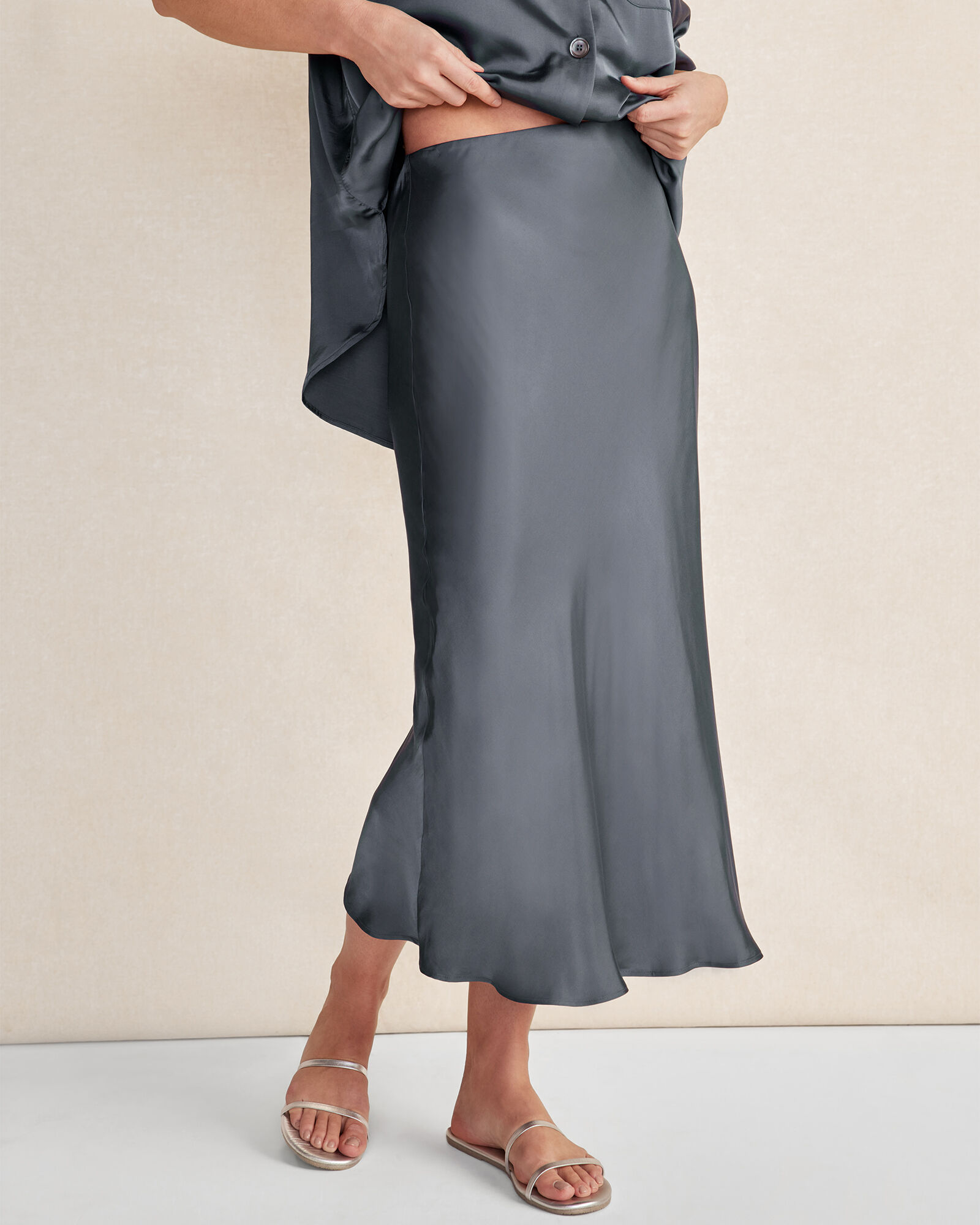 Silky Midi Skirt