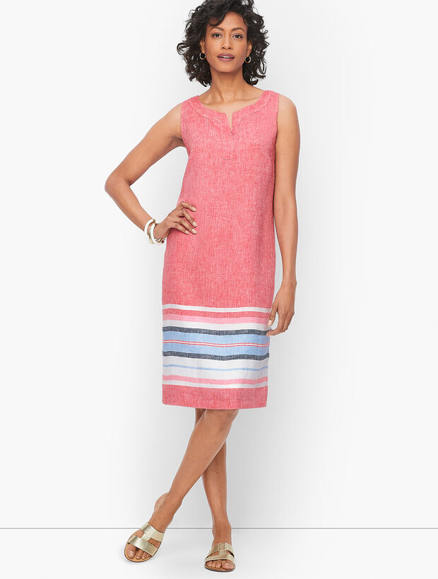 Linen Shift Dress - Seaside Stripe
