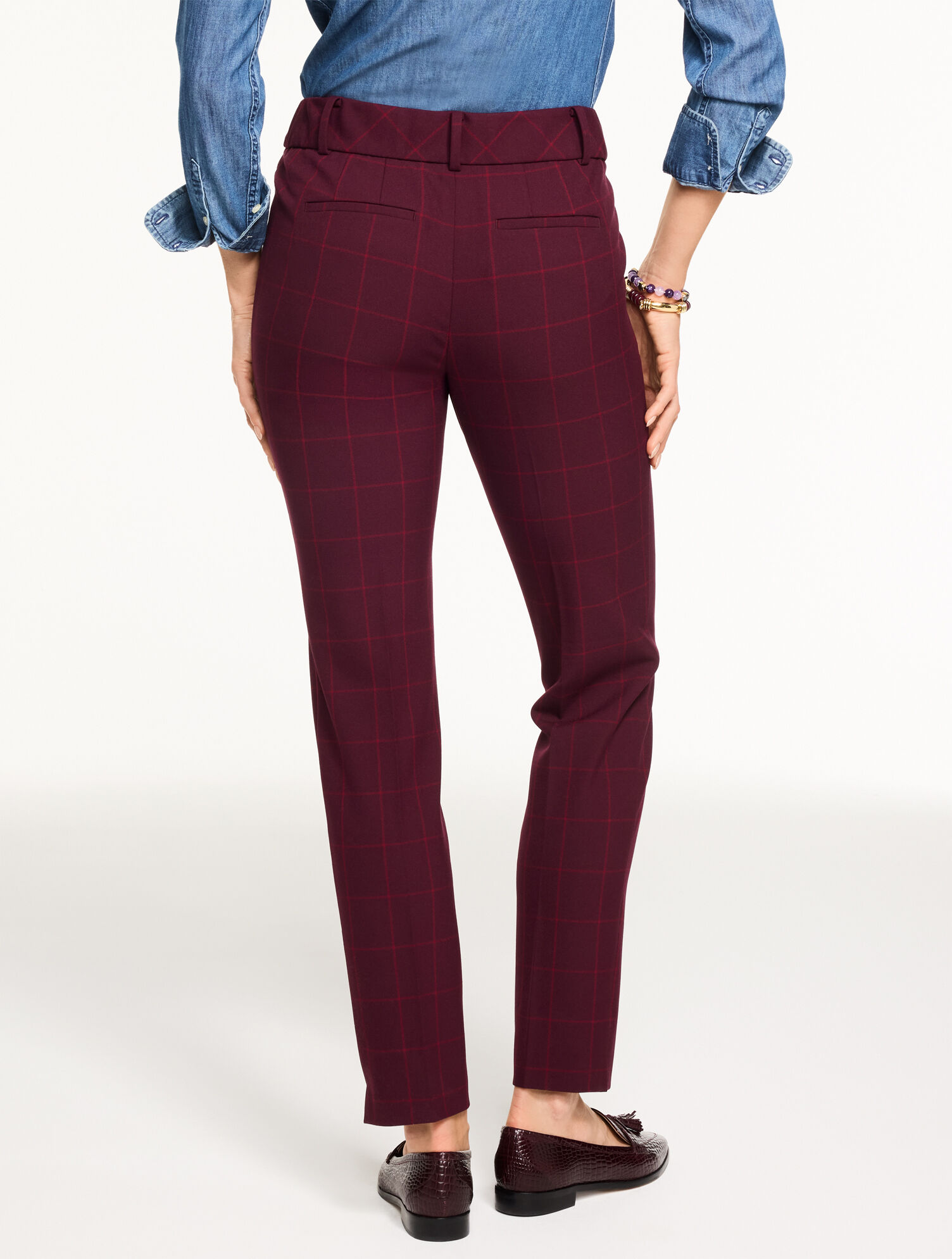 Talbots Hampshire Straight Ankle Pants - Autumn Windowpane