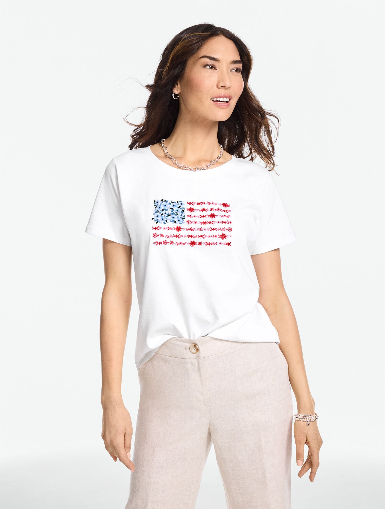 Floral Flag Short Sleeve Crewneck Tee