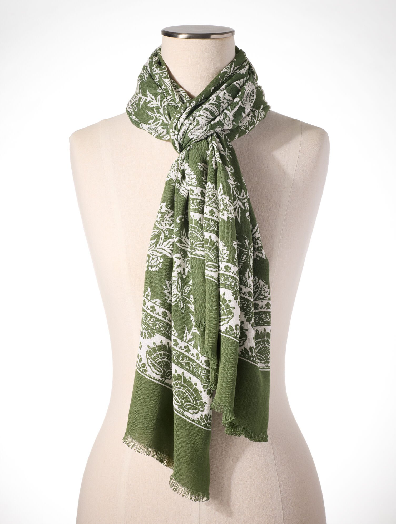 Etched Floral Oblong Scarf