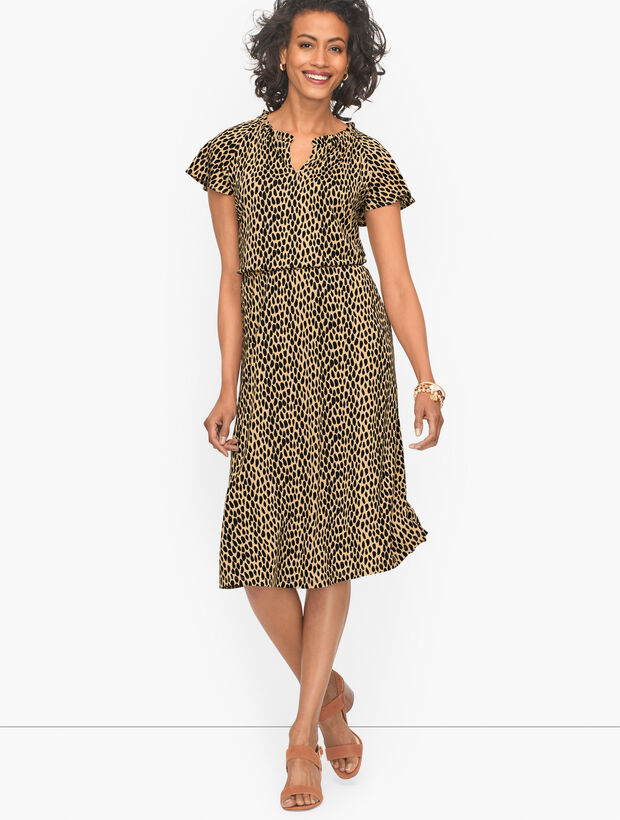 Jersey Fit & Flare Dress - Animal Print | Talbots