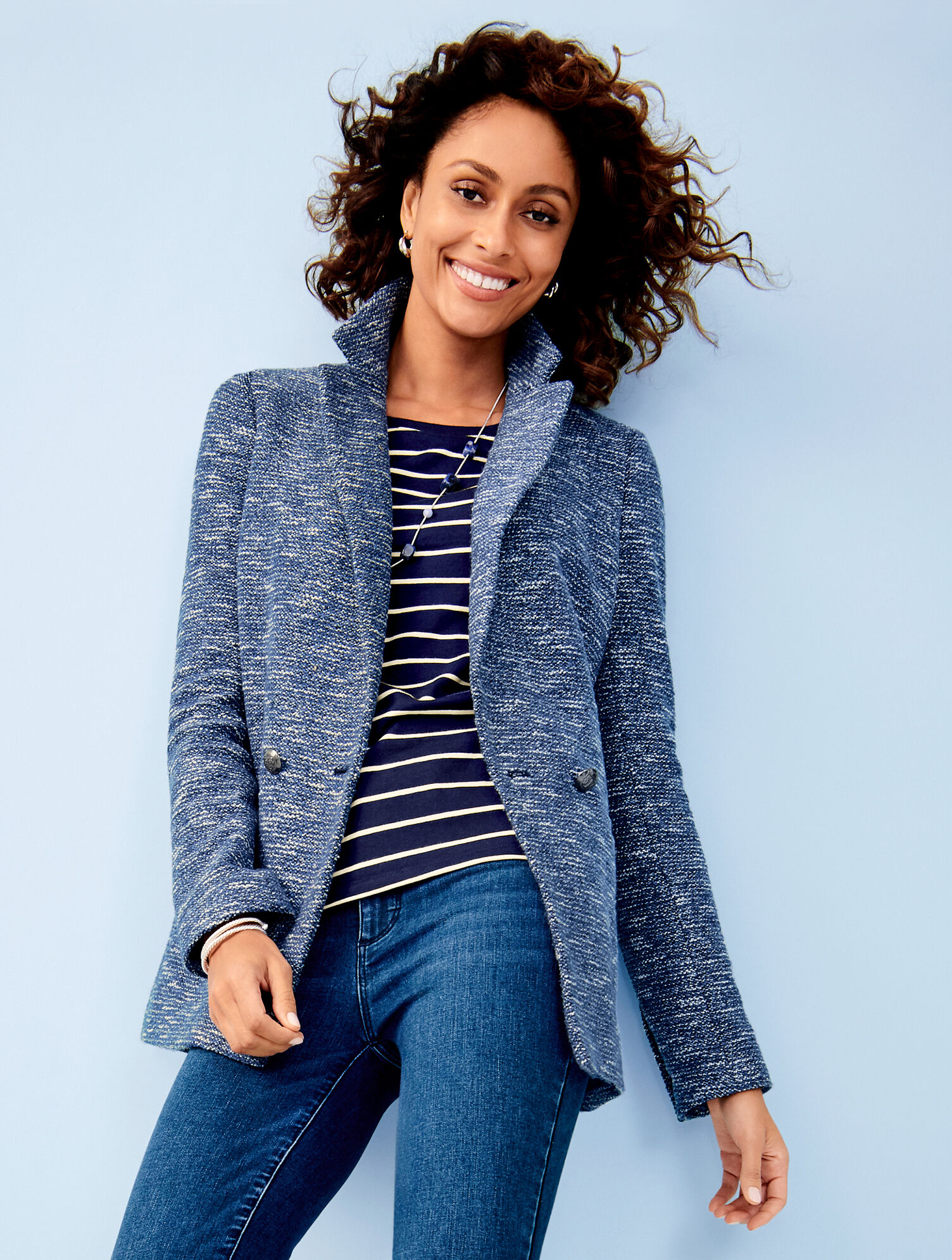 Tweed Double Breasted Blazer | Talbots