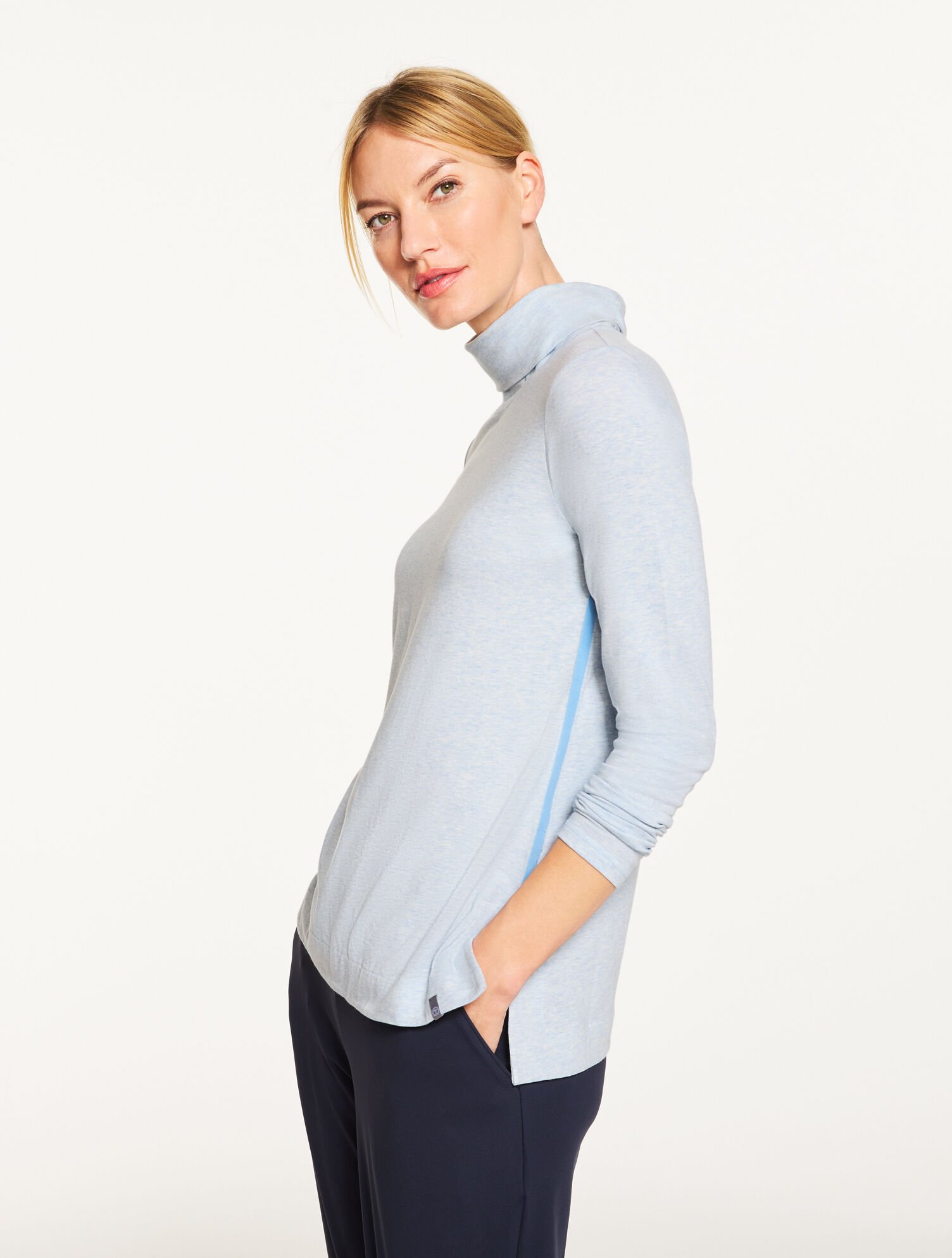 Supersoft Jersey Turtleneck Tee - Contrast