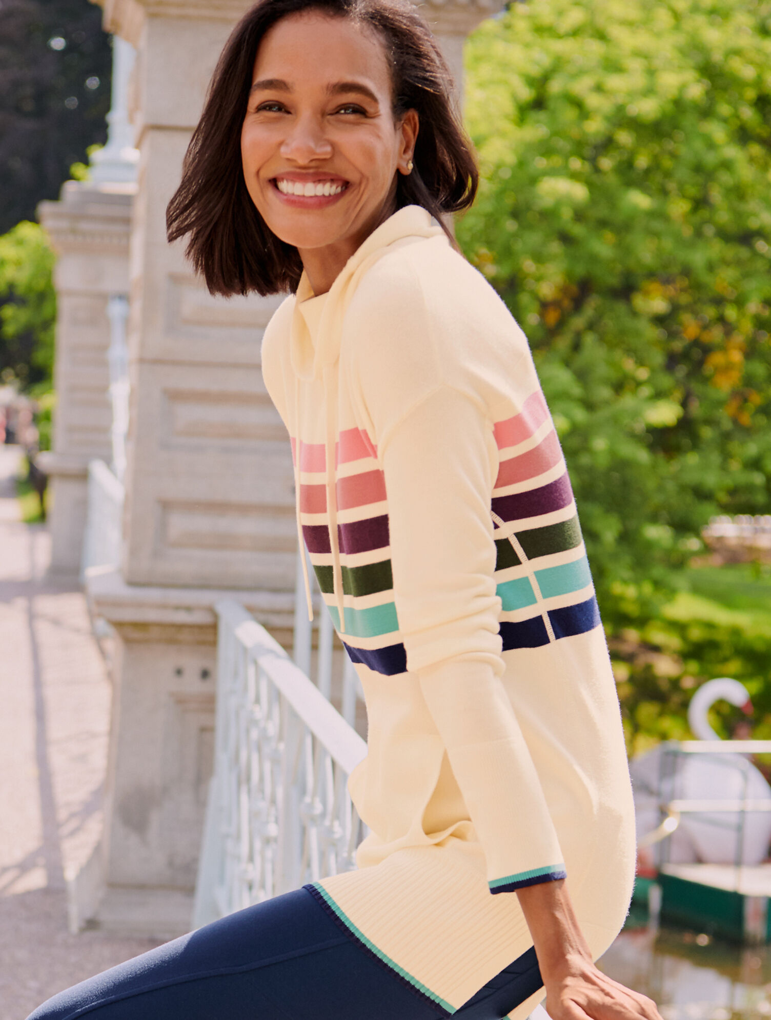 Cowlneck Stripe Tunic Sweater Talbots