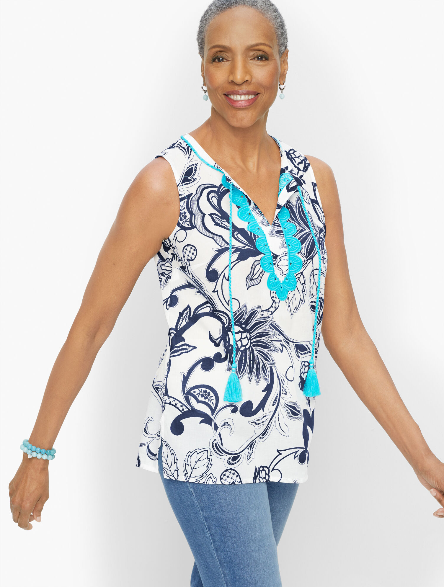 talbots sleeveless blouse